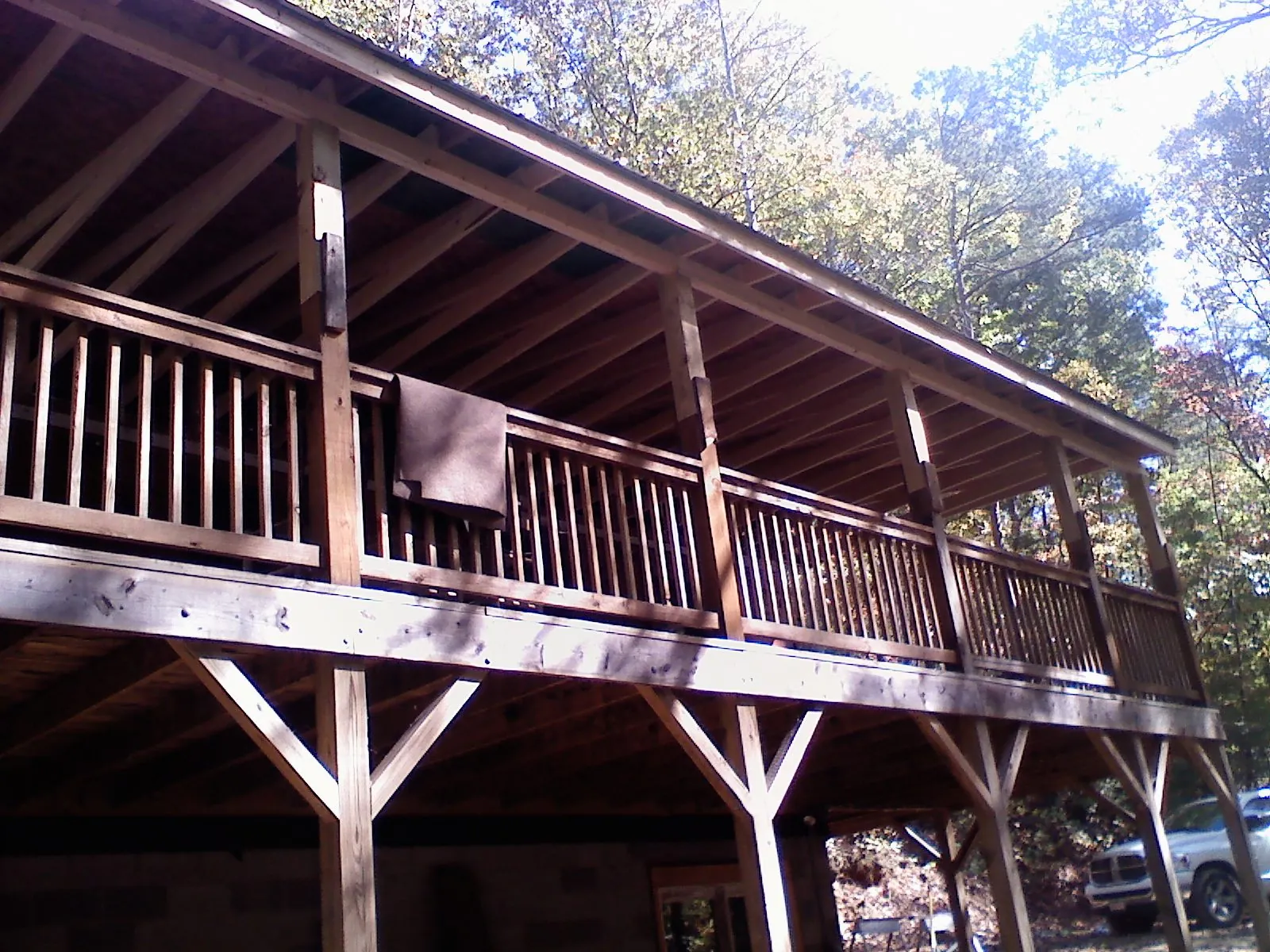 Timber framing under a new elevated porch and deck — Roof Leak Repair in Onawa by Roofing Brothers